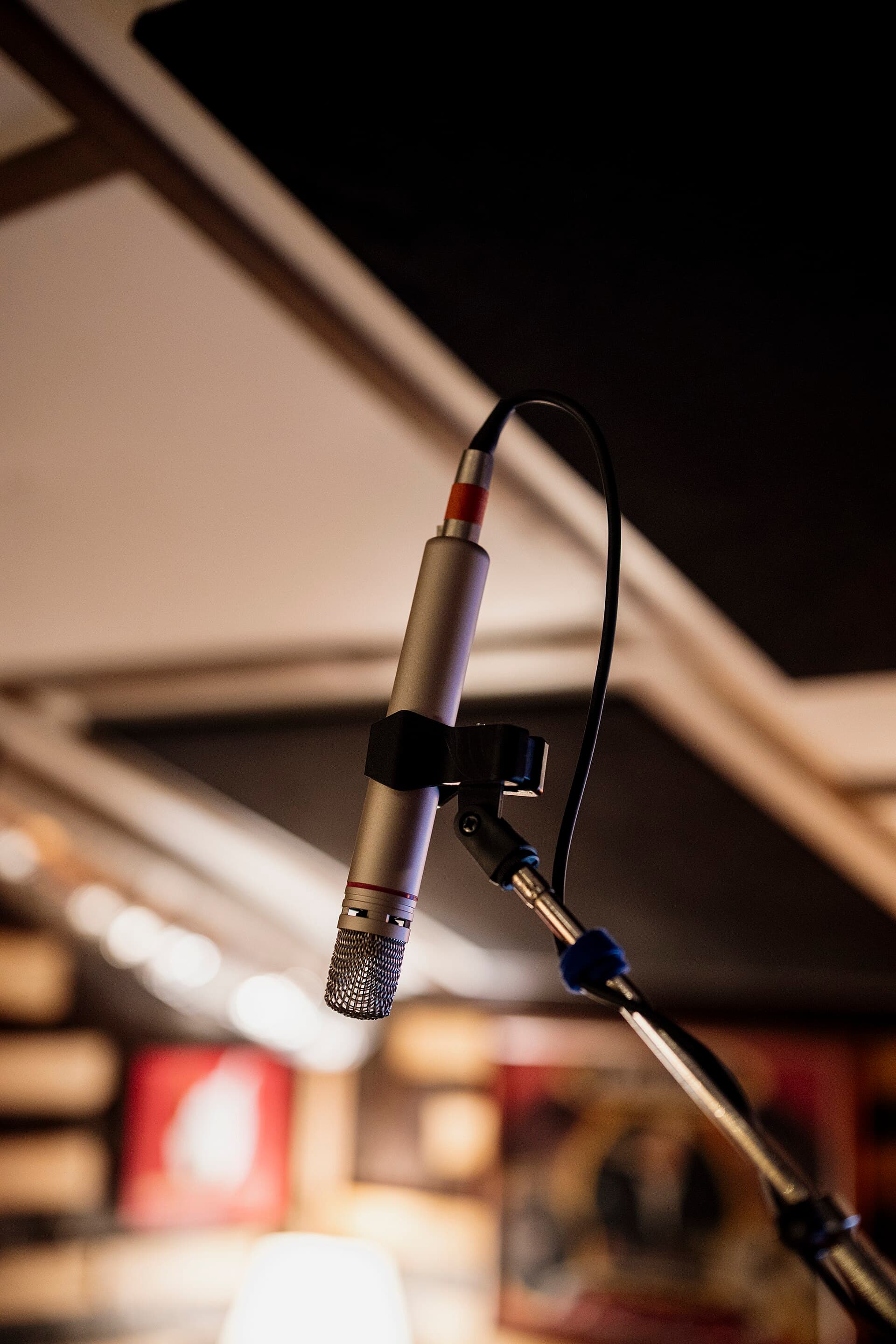 A microphone set up for a recording