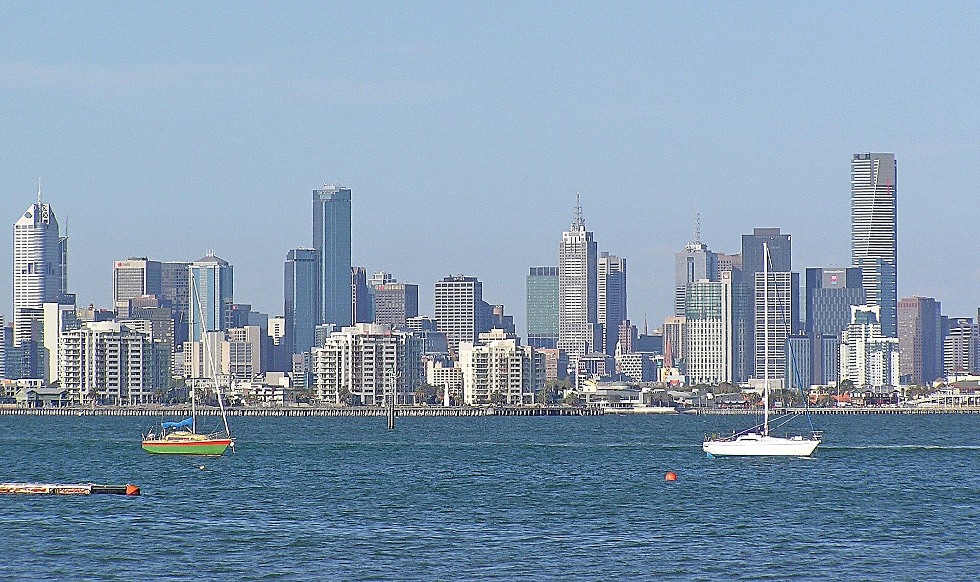 Melbourne city skyline across the water