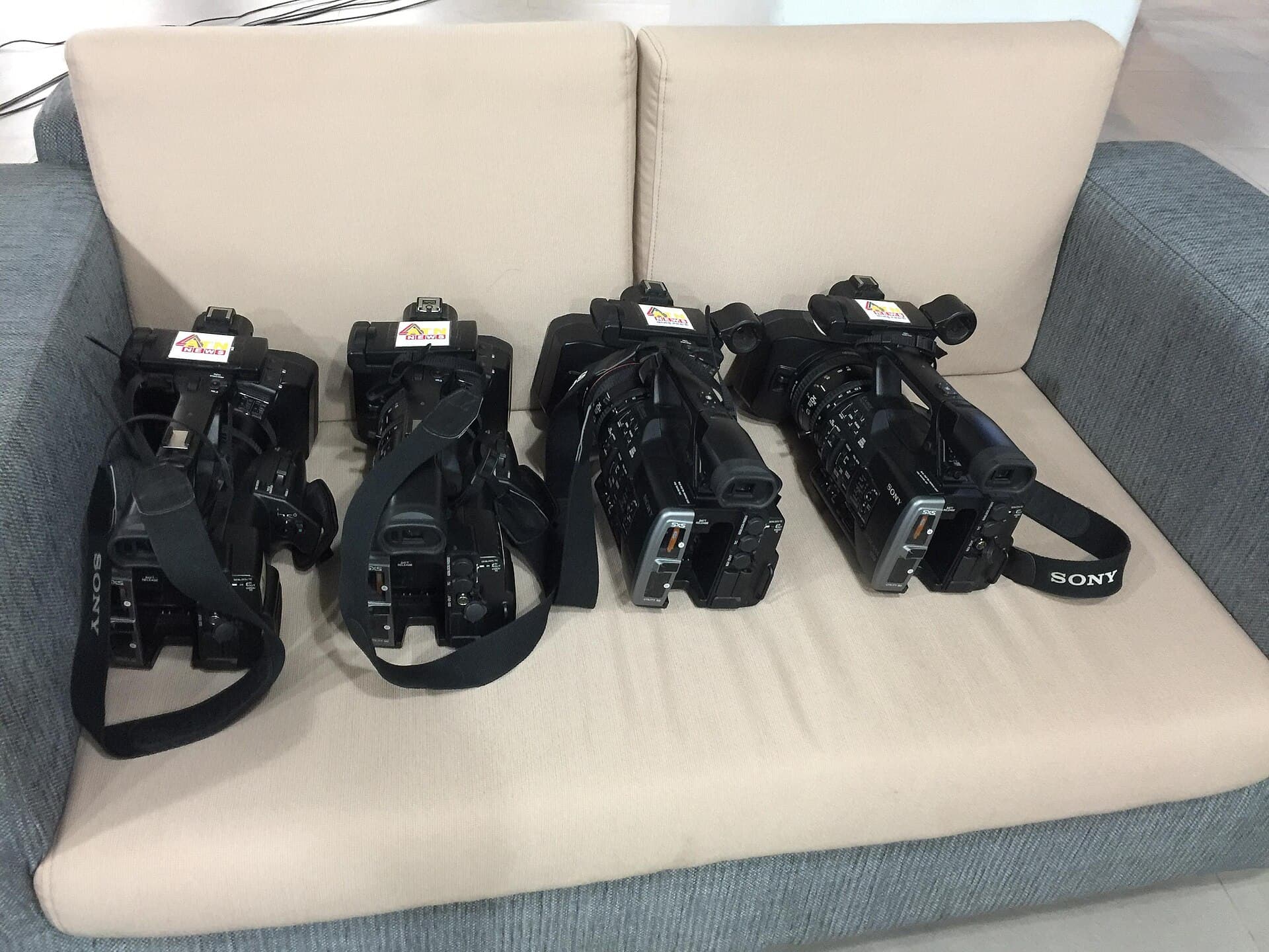 A video camera on a desk